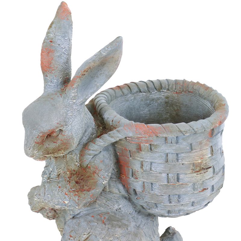 Sunnydaze 17" Roman the Carrot Collector Rabbit Indoor/Outdoor Statue Figurine - Patio, Lawn and Garden Decoration, 5 of 12