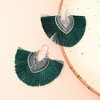 SOHI Women's Gold Tassel Hoop Earrings - 2 of 3