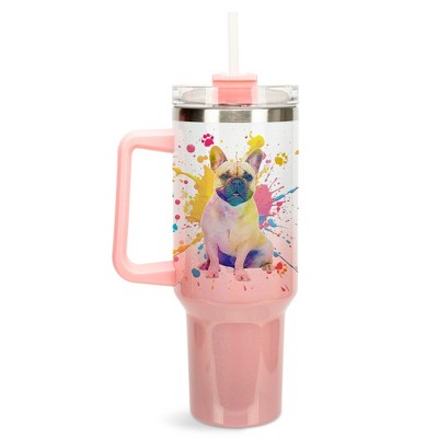 100 North Horses Make Me Happy You Not So Much Horseshoe Wrap-Around 40 Oz. Stainless Steel Water Bottle Coffee Mug, Spill & Leak Resistant, Travel