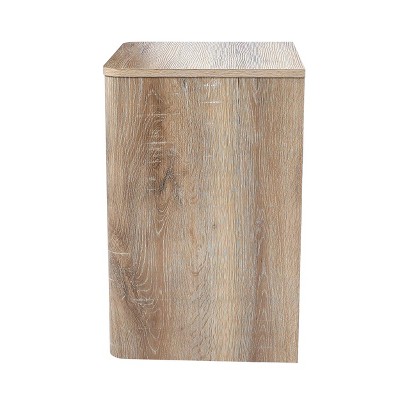 Coastal Oak Modern Farmhouse Nightstand with Storage Compartments