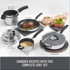 10 Piece Nonstick Stainless Steel Cookware Set with Straining Lids- Black - 3 of 3