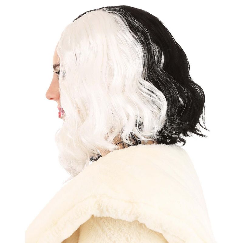 HalloweenCostumes.com  Women 101 Dalmatians Cruella De Vil Women's Wig, Black/White, 2 of 6