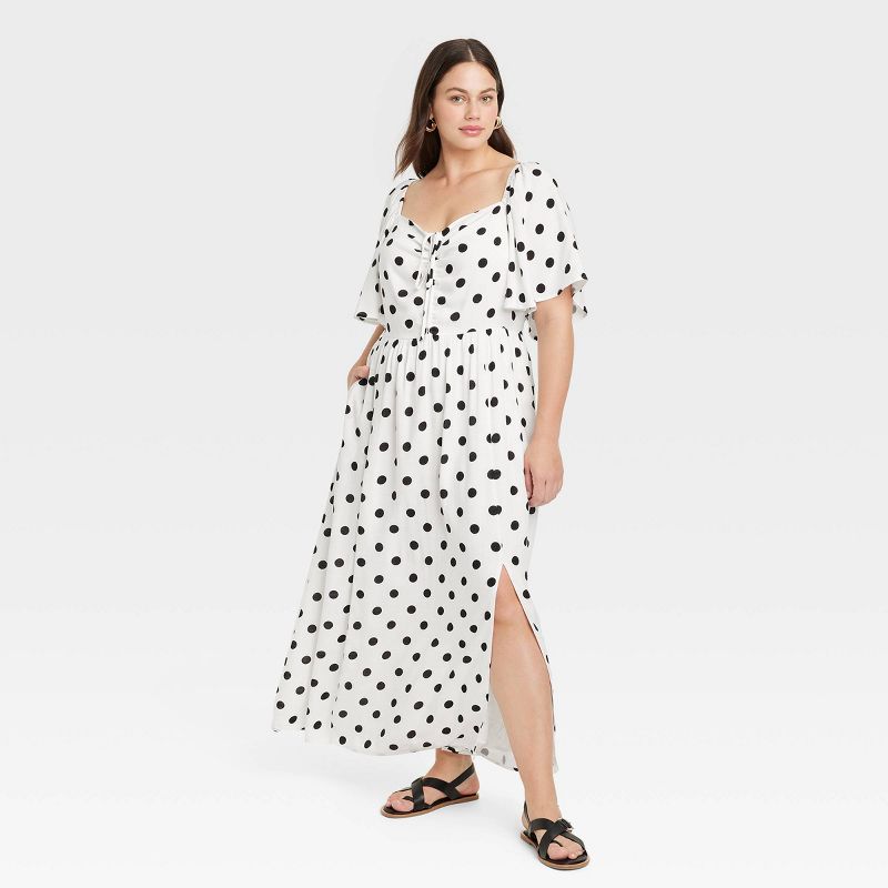 Women's Flutter Short Sleeve Maxi A-Line Dress - Ava & Viv™, 1 of 8