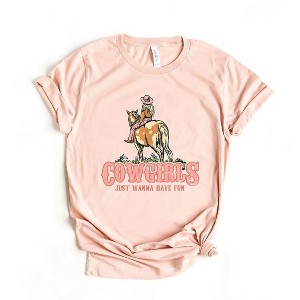 Simply Sage Market Women's Retro Cowgirls Just Wanna Have Fun Short Sleeve Graphic Tee - 1 of 3