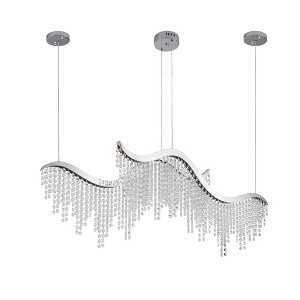 Airsurfer 36" Wave LED Crystal Chandelier - Adjustable Color Temp (3000K-6000K) & Height for Living Room/Luxury Spaces - 1 of 4