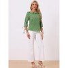 Allegra K Women's Vintage 3/4 Sleeve Boat Neck Ruffled Dots Print Blouse - 3 of 4