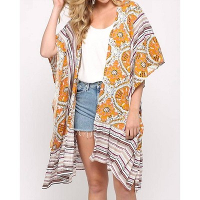 Women's Mixed Prints Duster - GiGiO