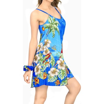 LA LEELA Women's Vacay Holiday Beach Summer Beachwear Sleeveless Casual Dress Honeymoon Nightshirts Mini Slip Nighty
