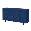 TIRAMISUBEST No Handle Design Storage Cabinet Sideboard Wooden Cabinet with Embossed Curved 4 Doors - 4 of 4