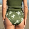 Women's Tropical Palm Tree Print High-Waisted Bikini Bottom - Cupshe - 4 of 4