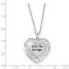 Black Bow Jewelry Rhodium Plated Sterling Silver With Me Always Heart Necklace, 18 Inch - 2 of 4