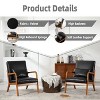 CAVINAS Wooden Accent Chair with Soft Upholstery and Padded Cushion, Mid-Century Modern Armchair with One Pillow - 4 of 4