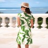 Women's Tropical Leaf Print Smoked Waist Dress - Cupshe - 4 of 4