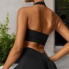 Anna-Kaci Active Women's Halter Neck Sports Bra with Elastic Band and V-Neckline - 3 of 4