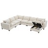Polibi 7-Seat Oversized U-Shaped Modular Sectional Sofa with Storage Ottoman - 2 of 4