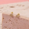 Girls' Round CZ Encrusted Screw Back 14k Gold Earrings - In Season Jewelry - 4 of 4