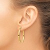 Black Bow Jewelry 3mm, 14k Yellow Gold Polished Round Hoop Earrings, 35mm (1 3/8 Inch) - 3 of 4