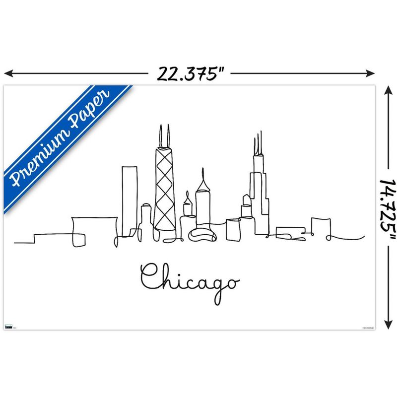 Trends International Line Art Skyline - Chicago Unframed Wall Poster Prints, 3 of 7