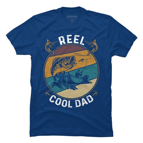 Men's Design By Humans Reel Cool Dad Fishing Boat Trip By KangThien T-Shirt  - Royal - Small