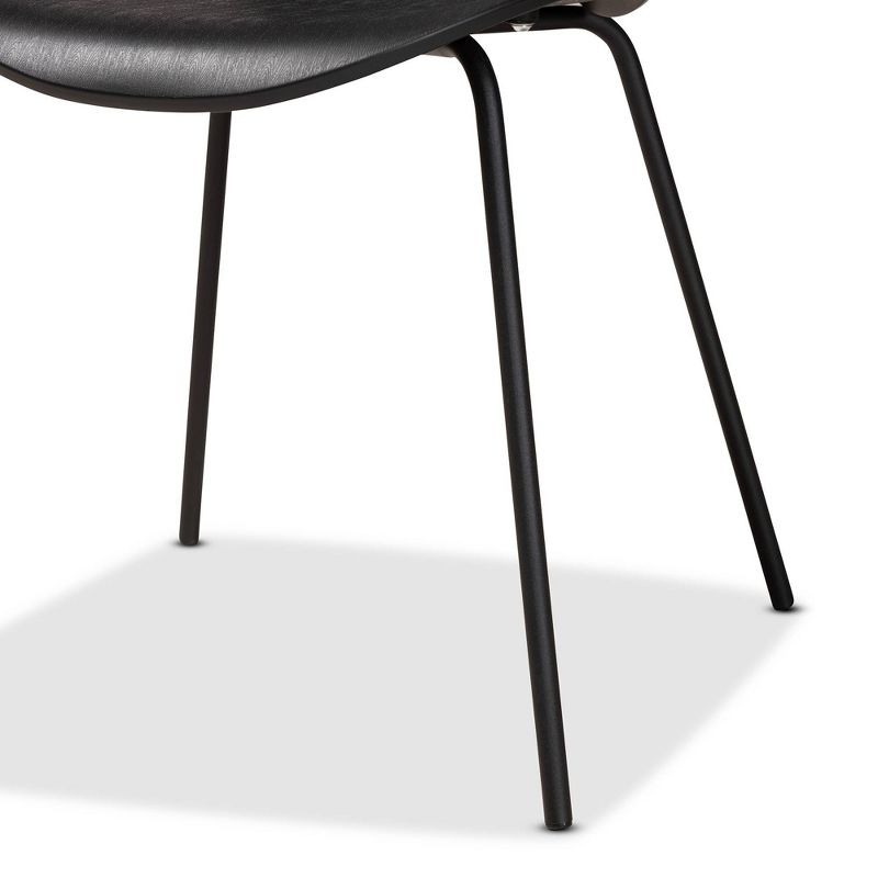 4pc Jaden Plastic and Metal Dining Chair Set - Baxton Studio, 5 of 10