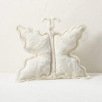 18"x16" Butterfly Shaped Decorative Pillow Cream - Opalhouse™ designed with Jungalow™