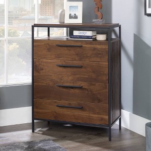 Sauder Nova Loft 4 Drawer Chest Grand Walnut : Laminated MDF Storage, Metal Hardware, CARB Certified - 1 of 4