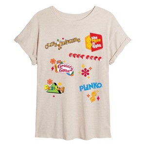 Women's - Price is Right - Game Logos Oversized Graphic T-Shirt - 1 of 4