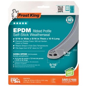 Frost King - EPDM Rubber Foam - Weather Seal - For Doors and Windows - Gray - 10 ft. - 1 of 1