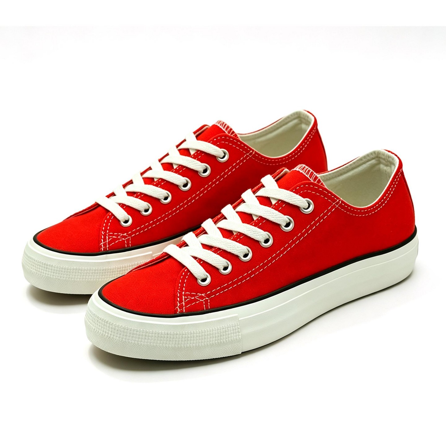 Мужские кроссовки Bangka Canvas Sneakers Classic Lace Up Fashion Casual Shoes, Red, цвет: Красный — фото 2