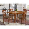 5-Piece Saddle Brown Finish Solid Wood Top - Dining Room Set - Seats 4 - 2 of 4