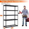GustoWave 72" H Heavy Duty Garage Shelving, Adjustable 5-Tier Storage Shelves, Industrial Metal Shelving Units, Steel Organizer Wire Rack - 2 of 4