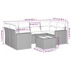 vidaXL Patio Sofa Set with Cushions Outdoor Furniture 7 Piece Poly Rattan - Gray - 3 of 4