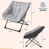 Bedroom Rabbit Fur Saucer Chair, Folding Comfy Lounge Chair with Metal Frame, Cozy Indoor Foldable Lazy Sofa for Kids, Teens & Adults, - 2 of 4