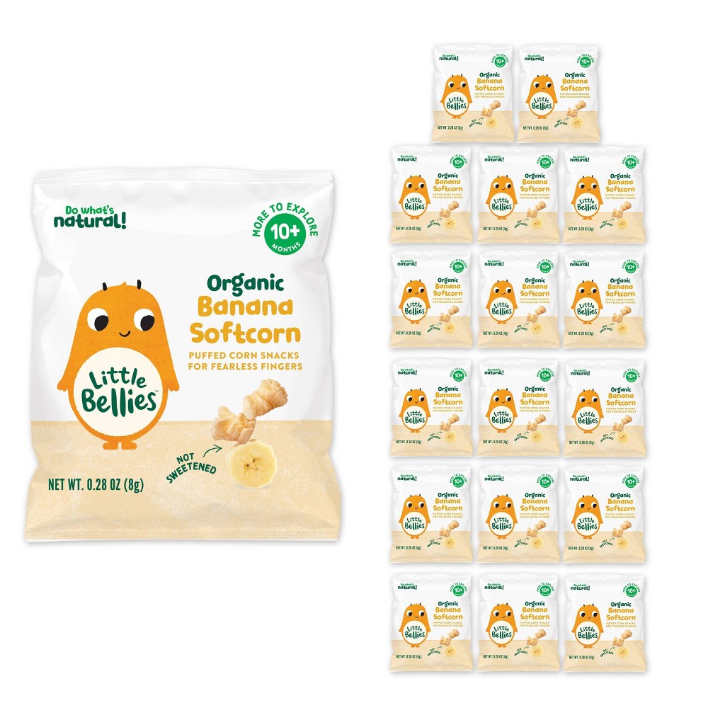 Little Bellies Organic Banana Softcorn Baby Snacks - 18ct/5.04oz: For 10 Months and Up, Ready to Eat, Box