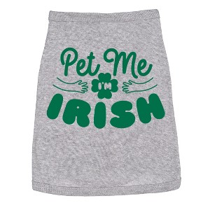 Dog Shirt Pet Me Im Green Funny Saint Patricks Day T Shirt Clothes for Pet Puppy - Crazy Dog Dog Shirt - 1 of 4