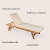 Mallorca 77.56"x23.62" Modern Classic Adjustable Acacia Wood Chaise Outdoor Lounge Chair with Cushion & Wheels - JONATHAN Y - 4 of 4