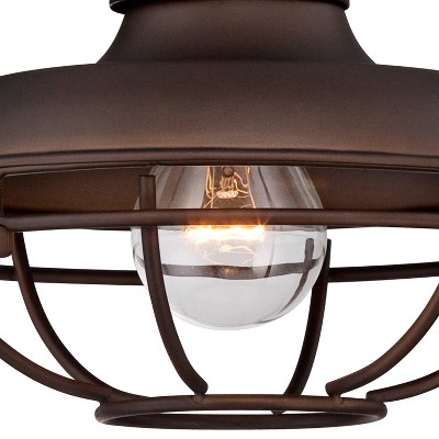 Franklin Park Bronze 9" Industrial Outdoor Wall Lights Set of 2