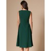 INSPIRE CHIC Women's Notch V Neck Elegant Work Office A-Line Dress with Pockets - 3 of 4
