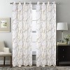 RT Designers Collection Marble Grommet Metallic Sheer Printed Doily Curtain Panel Pair 36" x 84" Taupe - image 2 of 4