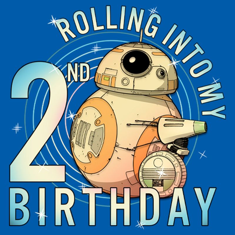 Toddler's Star Wars Rolling Into My 2nd Birthday BB-8 T-Shirt, 2 of 4