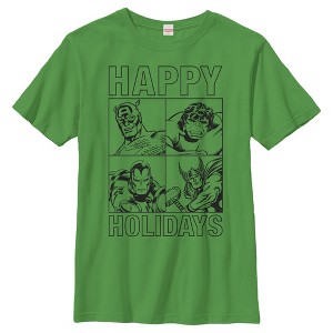 Boy's Marvel Happy Hero Holiday T-Shirt - 1 of 3