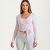 Anna-Kaci Active Women's Long Sleeve Wrap Athletic Top with Adjustable Waist Tie and Stretch Performance Fabric - 2 of 4