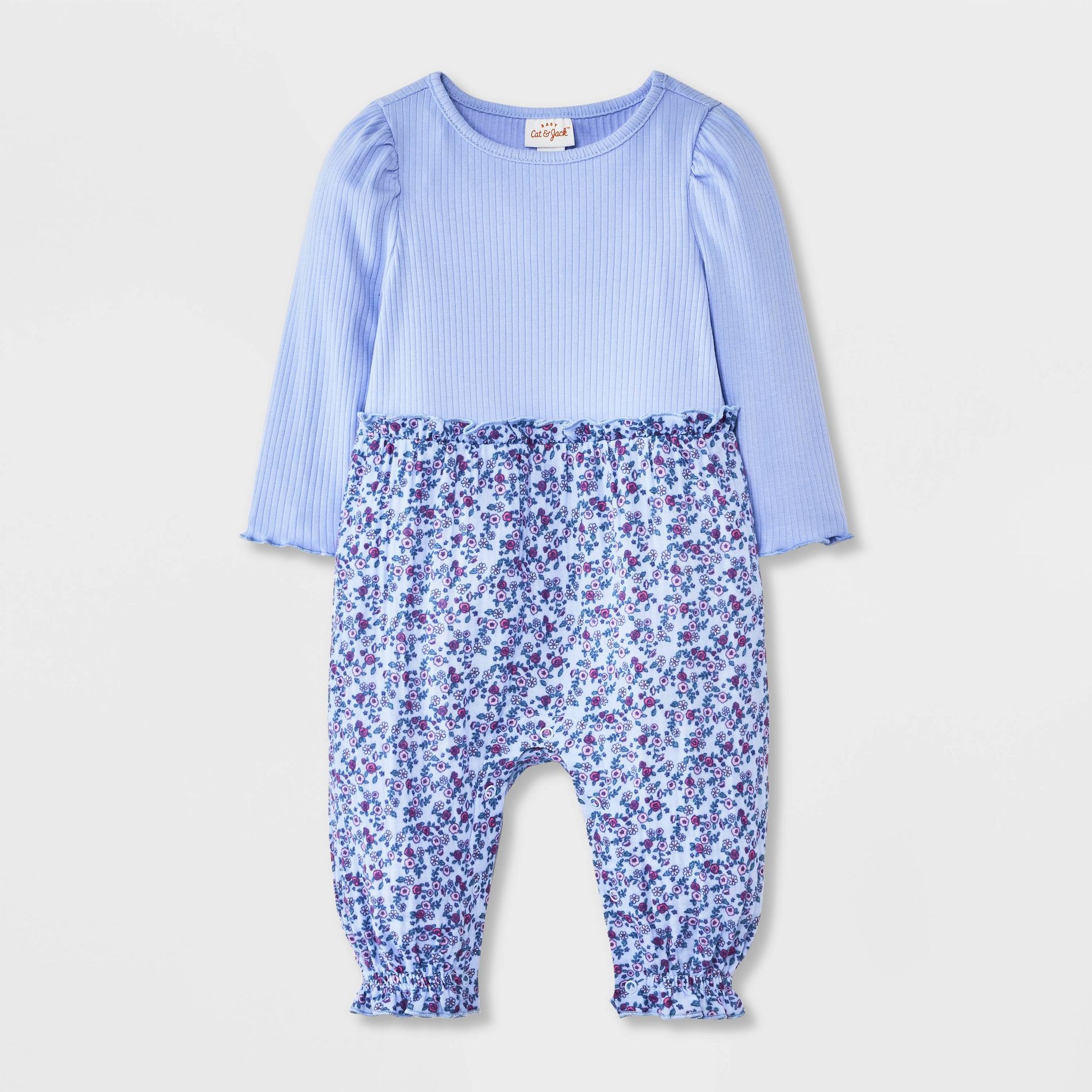 Baby Girls' Ribbed Long Sleeve Romper - Cat & Jack™