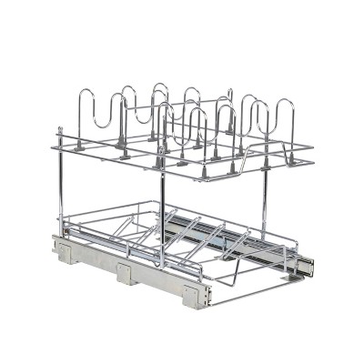 Chrome-Plated Steel 2-Tier Pull-Out Kitchen Organizer