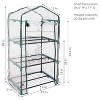 Sunnydaze Outdoor Portable Growing Rack 3-Tier Greenhouse with Roll-Up Door - 3 Shelves - Clear - 4 of 4
