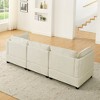 105" L-Shaped Linen Fabric Modular Sectional Sofa with Convertible Ottoman, Solid Wood Frame and Reversible Chaise - 3 of 4