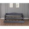 Kumasinova Twin Size Daybed with Trundle and USB Charging Station,Luxury Velvet Upholstered Sturdy Slatted Sofa Bed for Living Room and Bedroom,Gray - 4 of 4