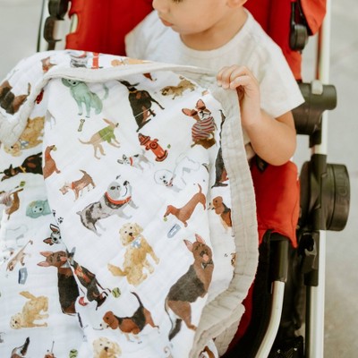 Woof Print Cotton Muslin Baby Quilt Blanket
