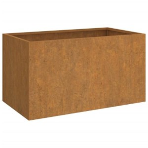 vidaXL Corten Steel Planter - Weathering Steel, Rustic Design, Low Maintenance, Durable Construction, Easy Assembly, Dimensions 24.4"x15.7"x15.4" - 1 of 4