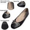 Alpine Swiss Myla Womens Ballet Flats Square Toe Rhinestone Bow Dressy Slip On Shoes - 2 of 4